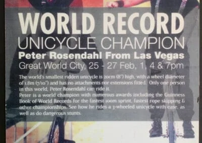 Peter Rosendahl – World Record Unicycle Champion, Singapore